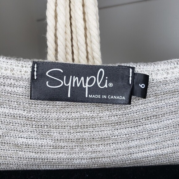 Sympli Easy As Pie Top Striped Grey Lagenlook Size 6 - Picture 5 of 6